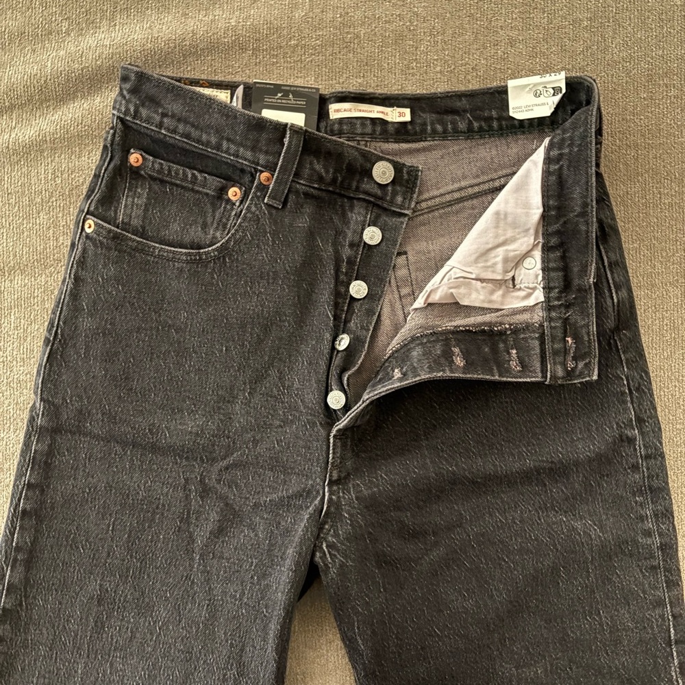 Levi's Black Straight Denim Jeans Timeless Style